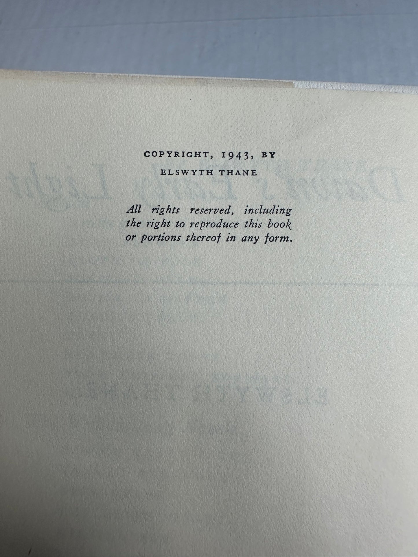 Dawn’s Early Light Elswyth Thane 1943