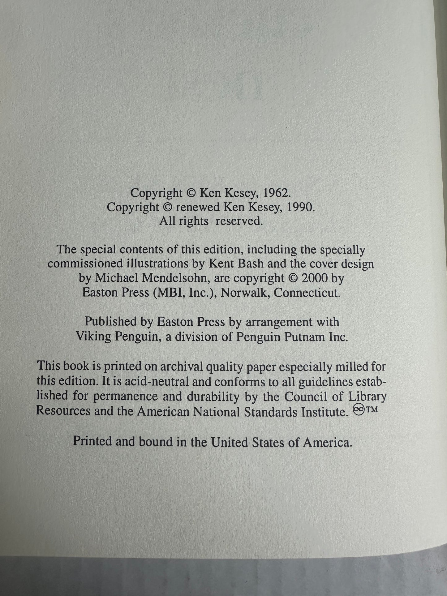 One Flew Over The Cuckcoo’s Nest Easton Press by Ken Kesey