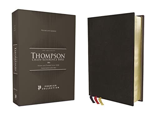 KJV, Thompson Chain-Reference Bible, Premium Goatskin Leather, Black, Premier Collection, Art Gilded Edges, Black Letter, Comfort Print - 7390