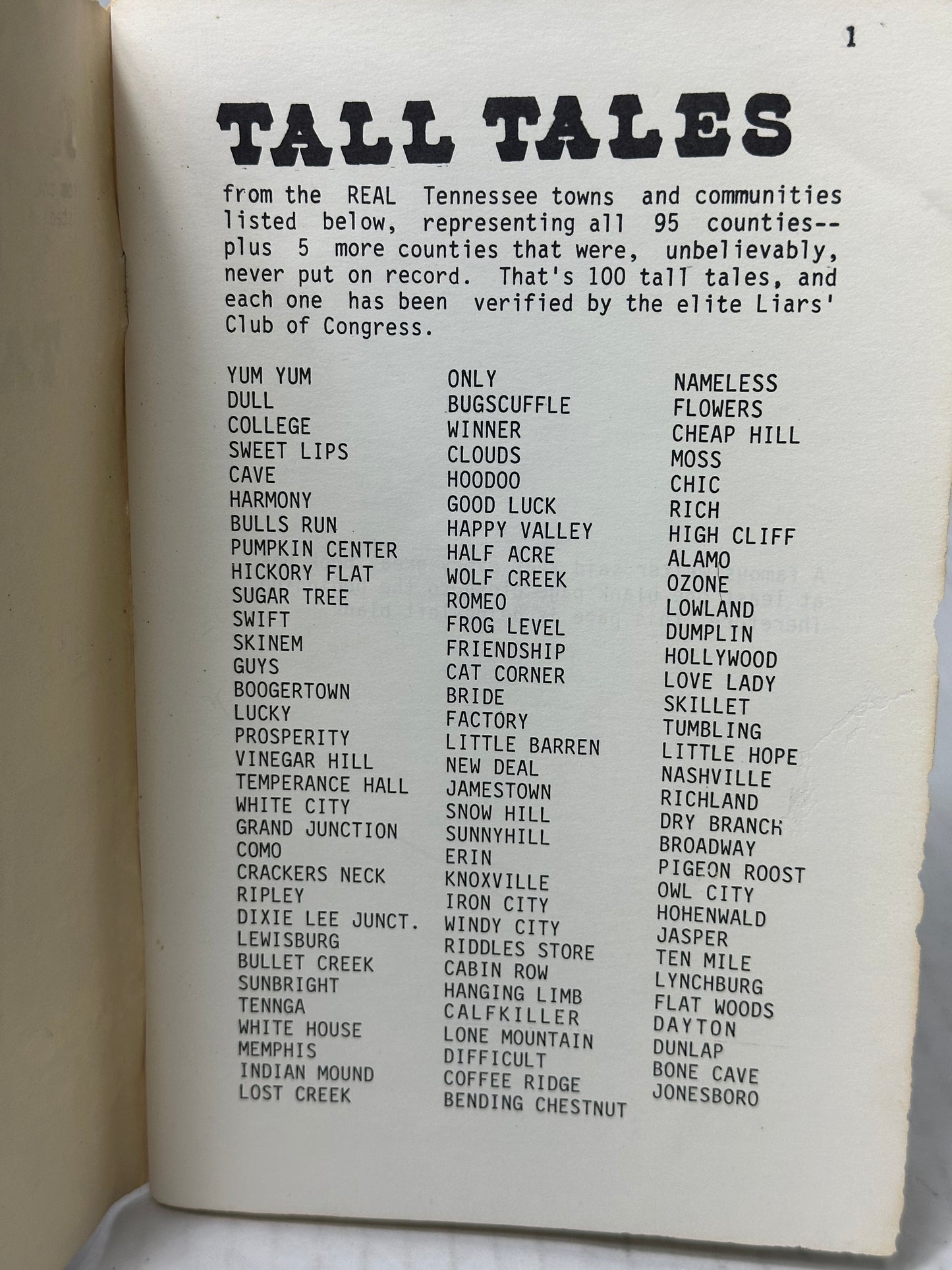 100 Tennessee Tall Tales 1988