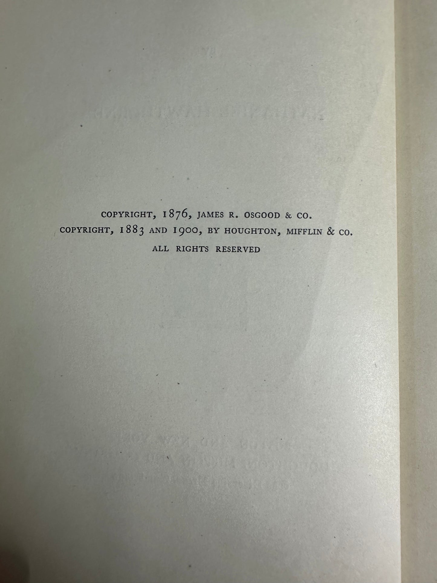 Hawthorne’s Works 1900