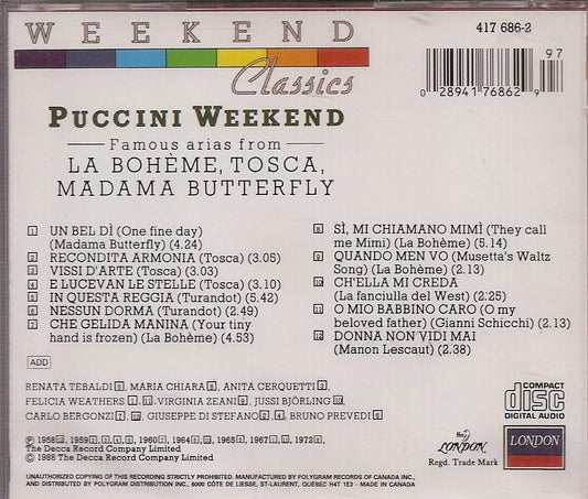 Puccini Weekend: Famous Arias from La Bohème, Tosca, Madama Butterfly - 7013