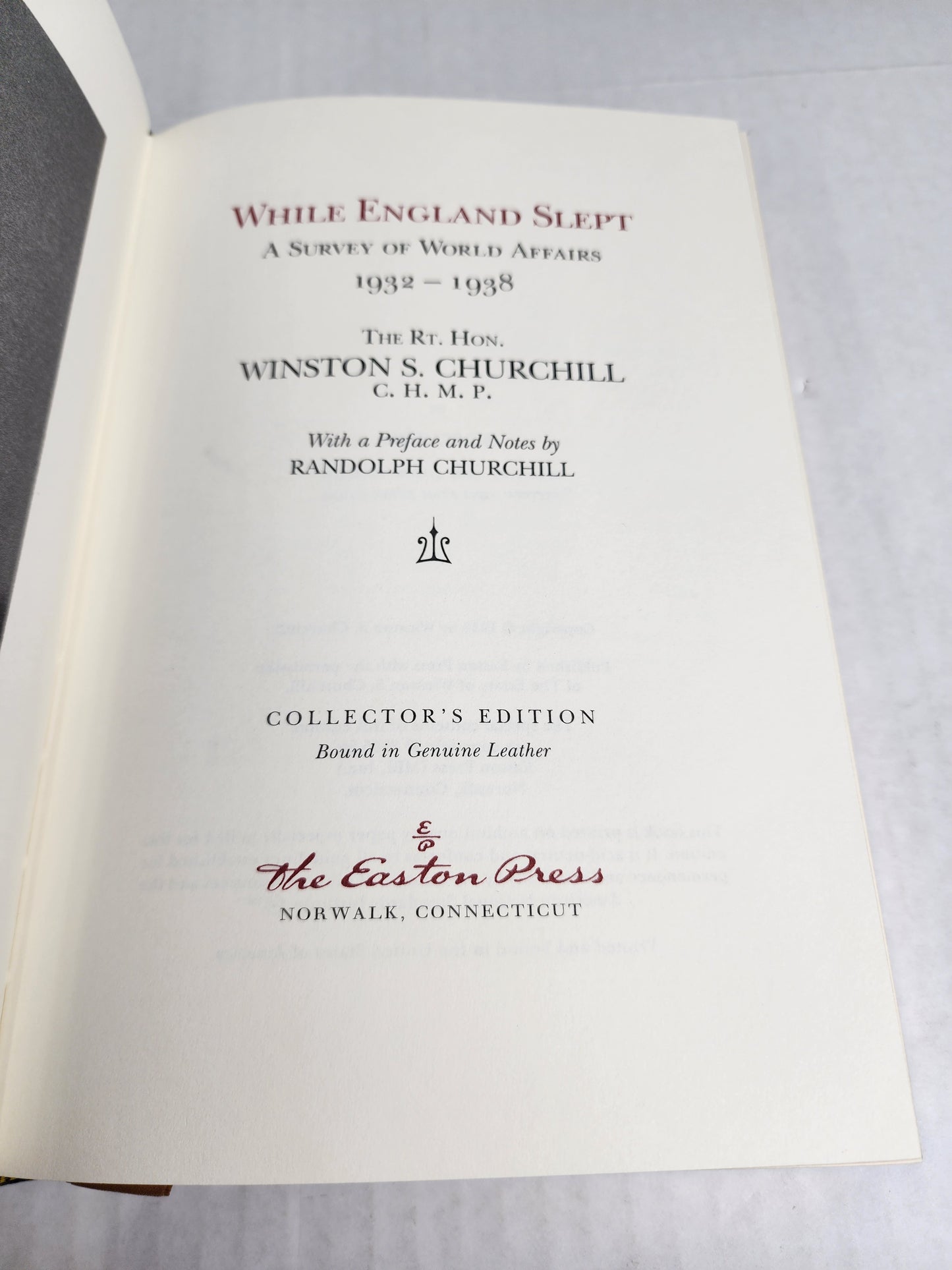 While England Slept by Winston S. Churchill - Easton Press